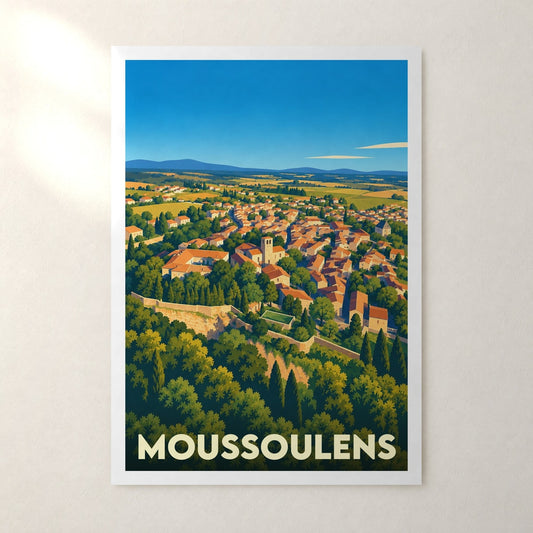 Affiche Moussoulens – sans cadre, accrochée au mur