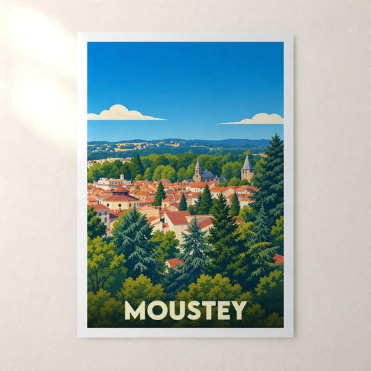 Affiche Moustey – sans cadre, accrochée au mur
