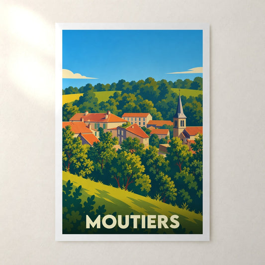 Affiche Moutiers (Meurthe-et-Moselle) – sans cadre, accrochée au mur
