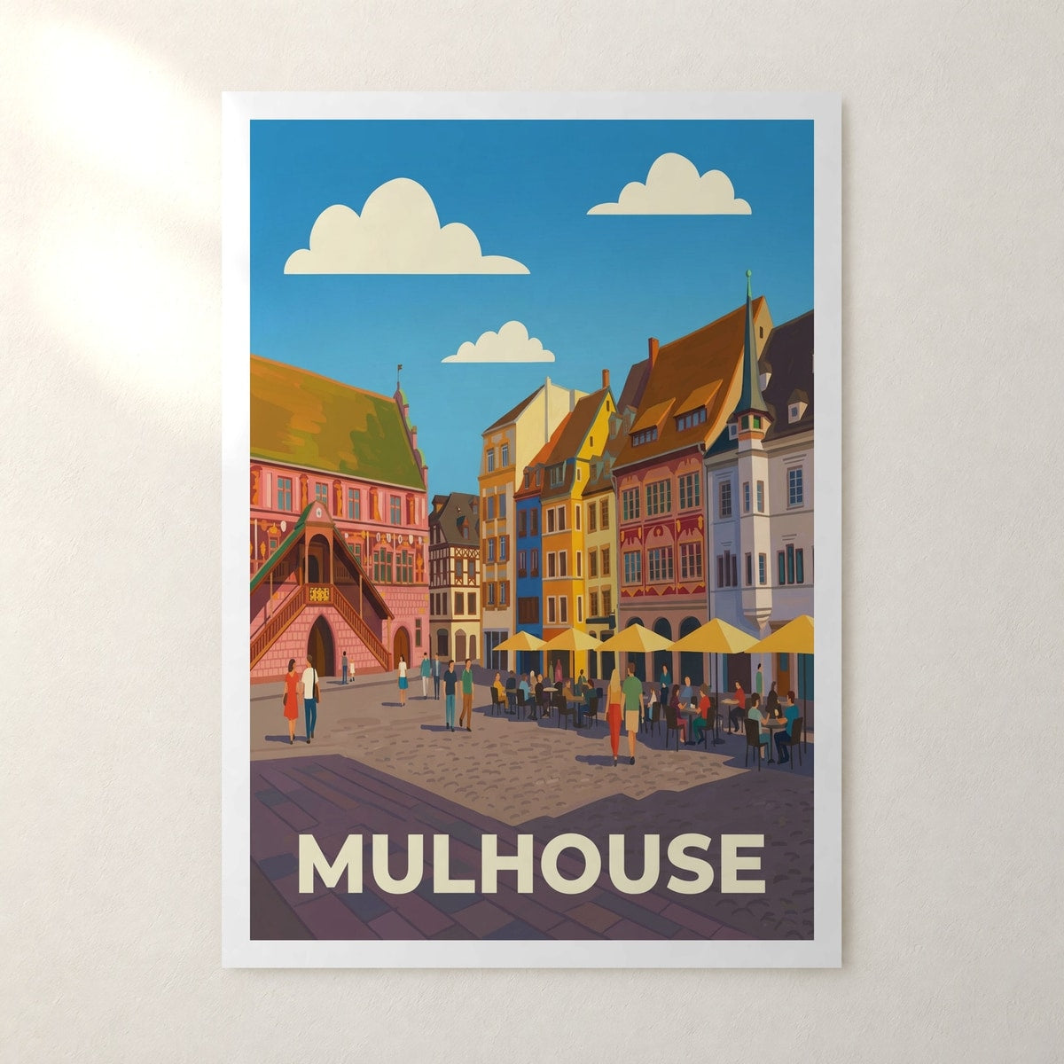 Affiche Mulhouse – sans cadre, accrochée au mur