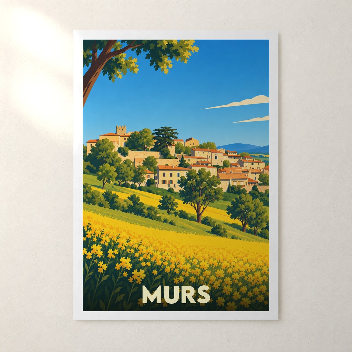 Affiche Murs (Vaucluse) – sans cadre, accrochée au mur