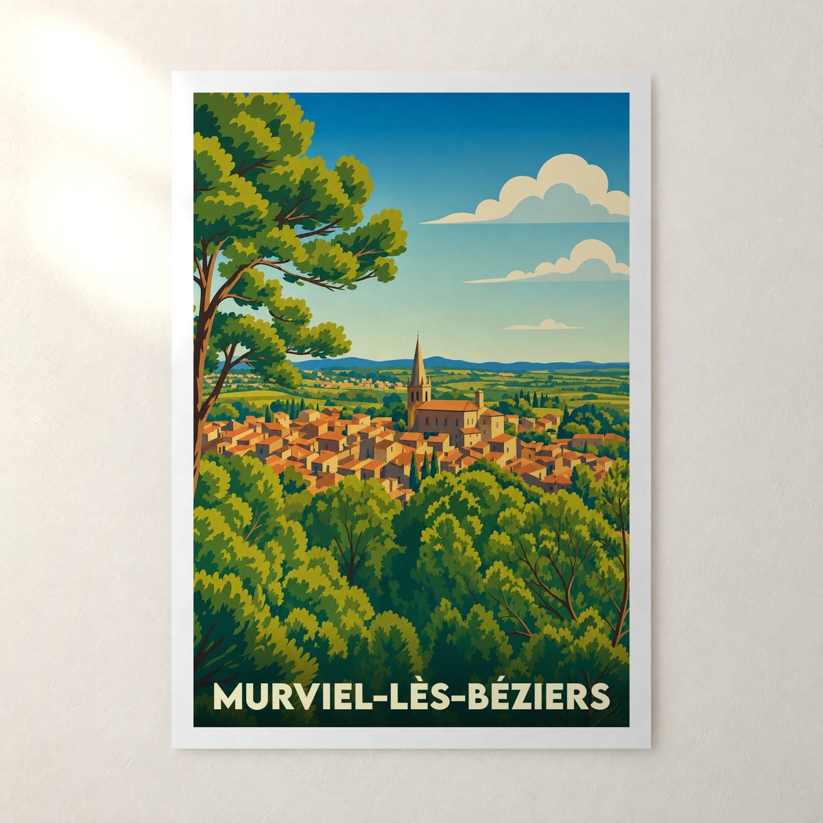 Affiche Murviel-lès-Béziers – sans cadre, accrochée au mur