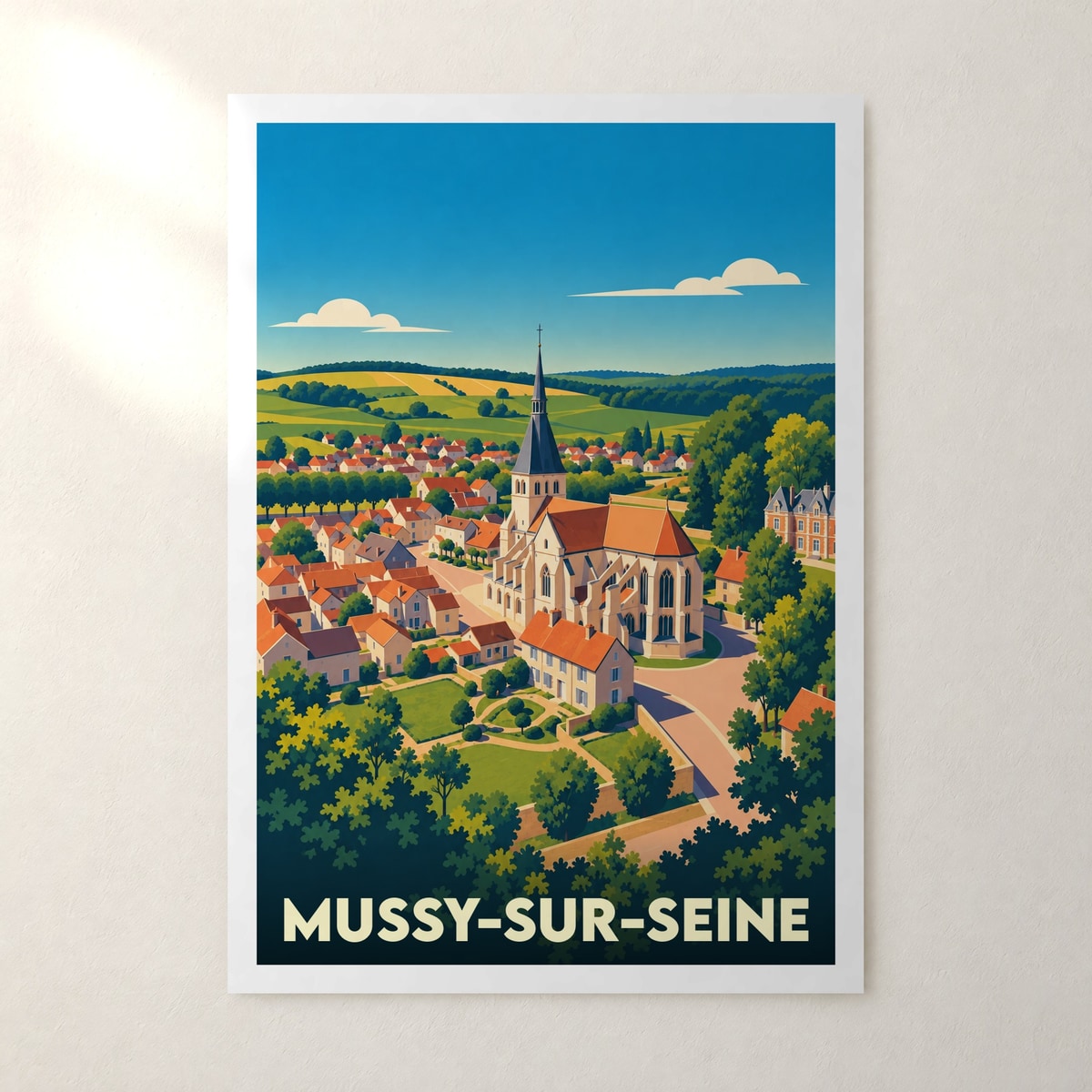Affiche Mussy-sur-Seine – sans cadre, accrochée au mur