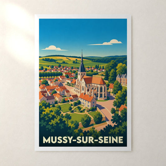 Affiche Mussy-sur-Seine – sans cadre, accrochée au mur