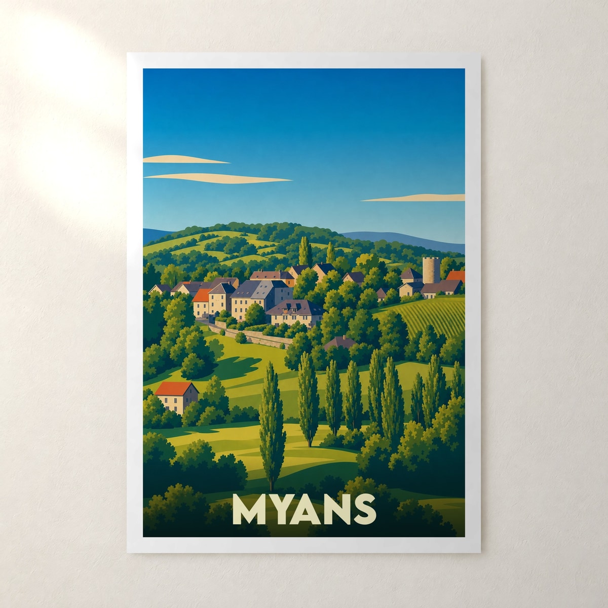 Affiche Myans – sans cadre, accrochée au mur