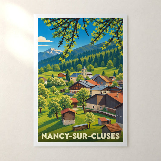 Affiche Nancy-sur-Cluses – sans cadre, accrochée au mur