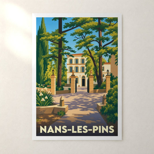 Affiche Nans-les-Pins – sans cadre, accrochée au mur