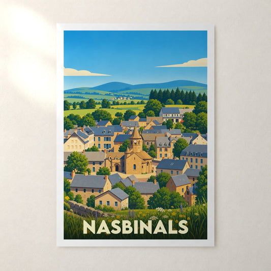 Affiche Nasbinals – sans cadre, accrochée au mur