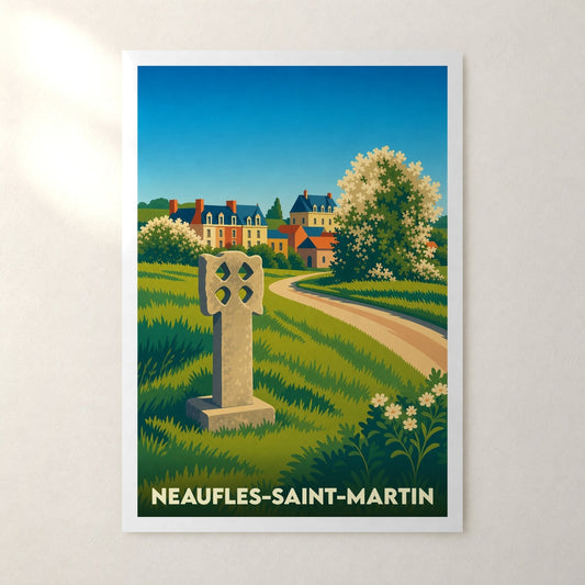 Affiche Neaufles-Saint-Martin – sans cadre, accrochée au mur