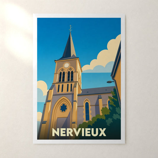 Affiche Nervieux – sans cadre, accrochée au mur