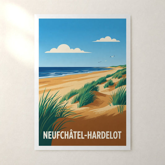 Affiche Neufchâtel-Hardelot – sans cadre, accrochée au mur