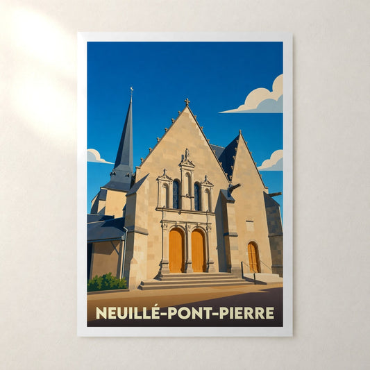 Affiche Neuillé-Pont-Pierre – sans cadre, accrochée au mur