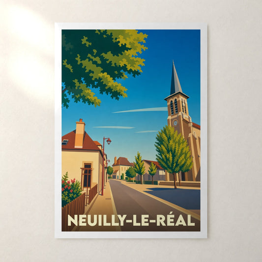 Affiche Neuilly-le-Réal – sans cadre, accrochée au mur