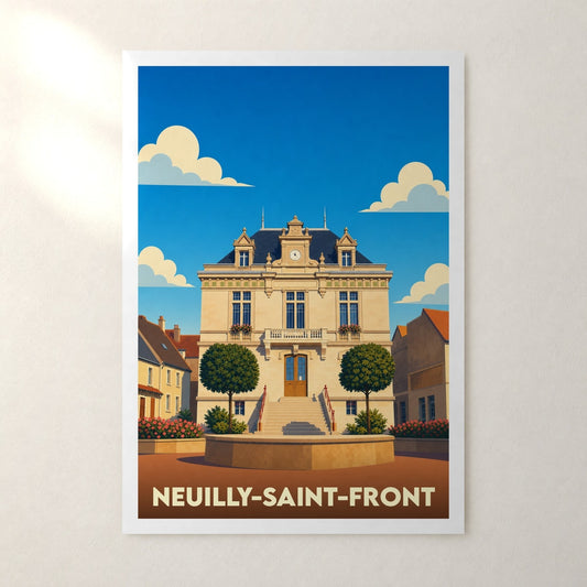 Affiche Neuilly-Saint-Front – sans cadre, accrochée au mur