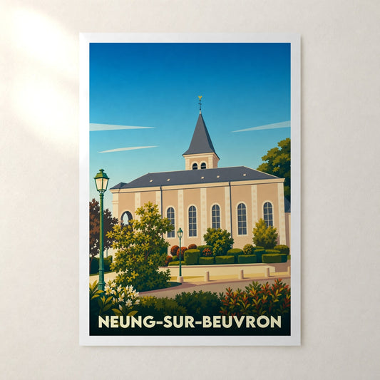 Affiche Neung-sur-Beuvron – sans cadre, accrochée au mur