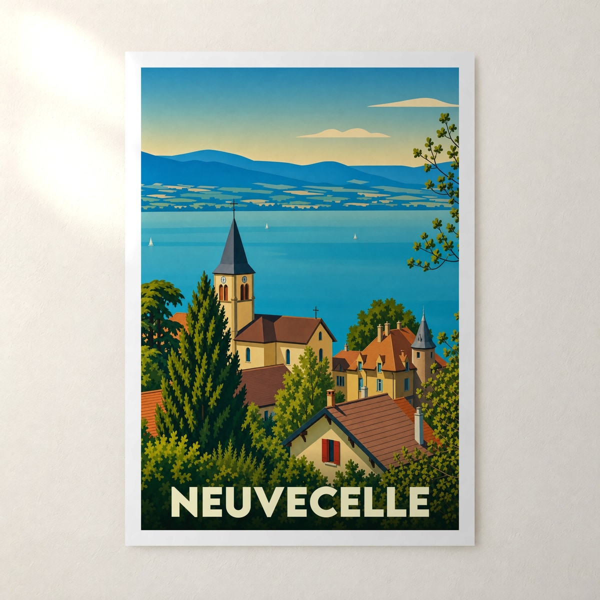 Affiche Neuvecelle – sans cadre, accrochée au mur