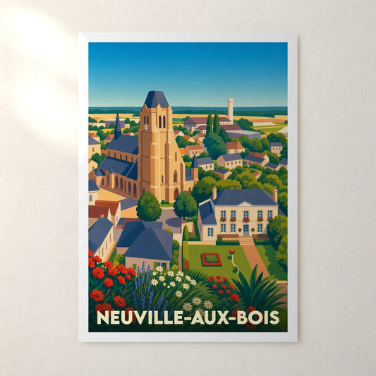 Affiche Neuville-aux-Bois – sans cadre, accrochée au mur