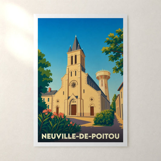Affiche Neuville-de-Poitou – sans cadre, accrochée au mur