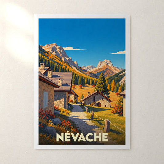 Affiche Névache – sans cadre, accrochée au mur