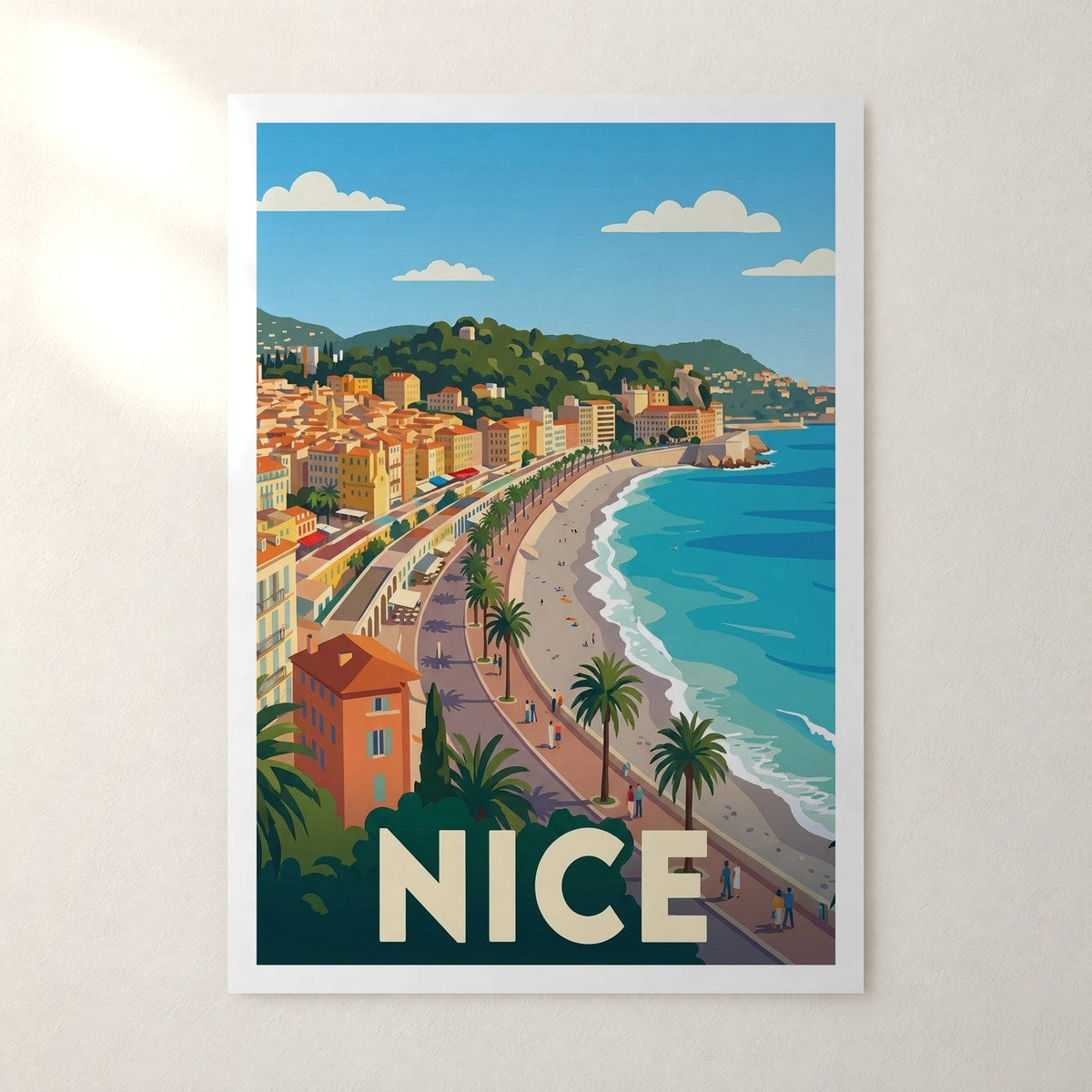 Affiche Nice – sans cadre, accrochée au mur