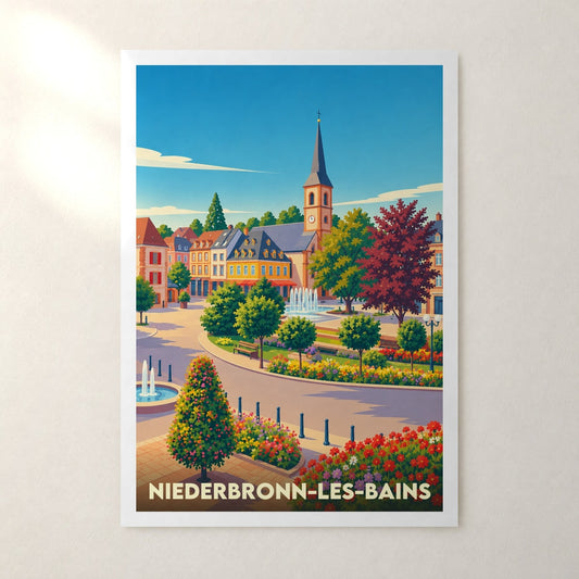 Affiche Niederbronn-les-Bains – sans cadre, accrochée au mur