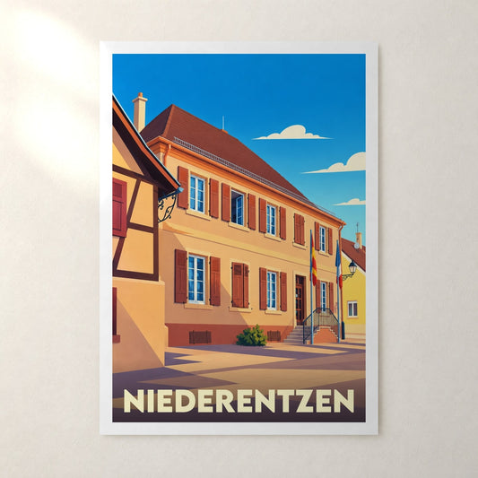 Affiche Niederentzen – sans cadre, accrochée au mur