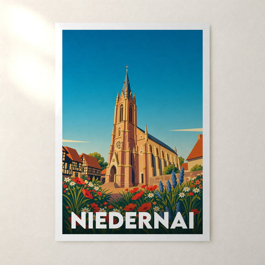 Affiche Niedernai – sans cadre, accrochée au mur