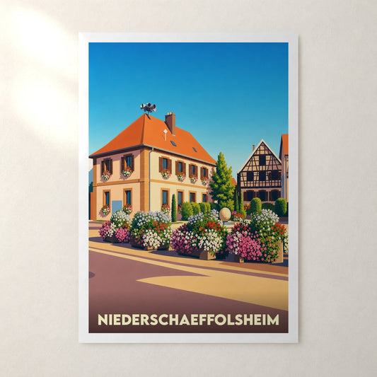 Affiche Niederschaeffolsheim – sans cadre, accrochée au mur