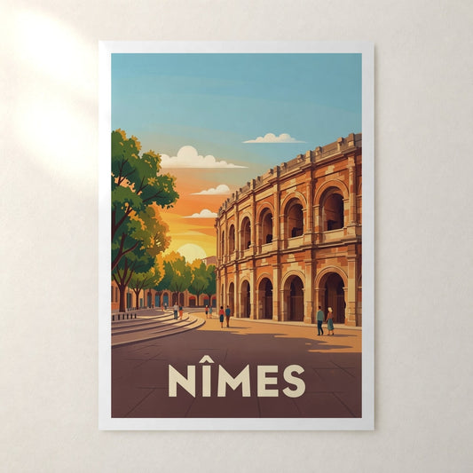 Affiche Nîmes – sans cadre, accrochée au mur