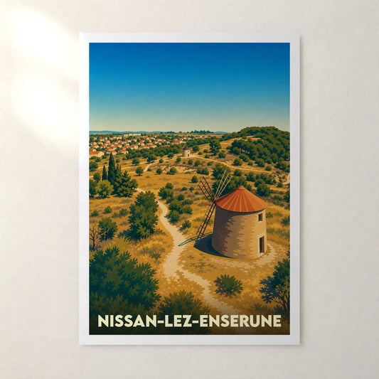 Affiche Nissan-lez-Enserune – sans cadre, accrochée au mur