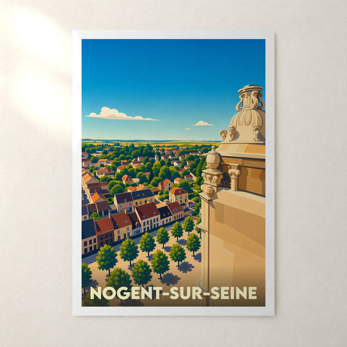 Affiche Nogent-sur-Seine – sans cadre, accrochée au mur