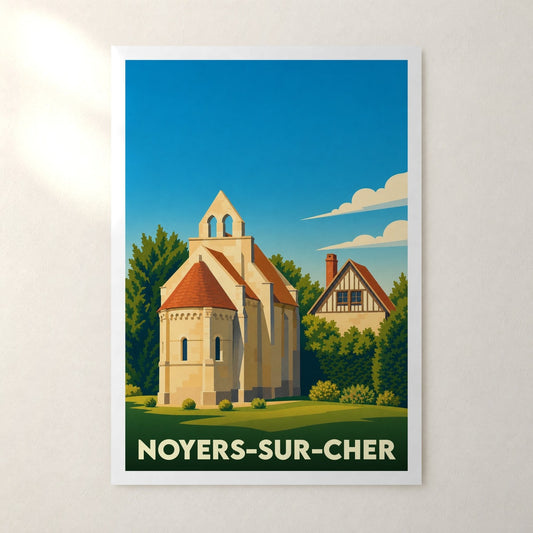 Affiche Noyers-sur-Cher – sans cadre, accrochée au mur