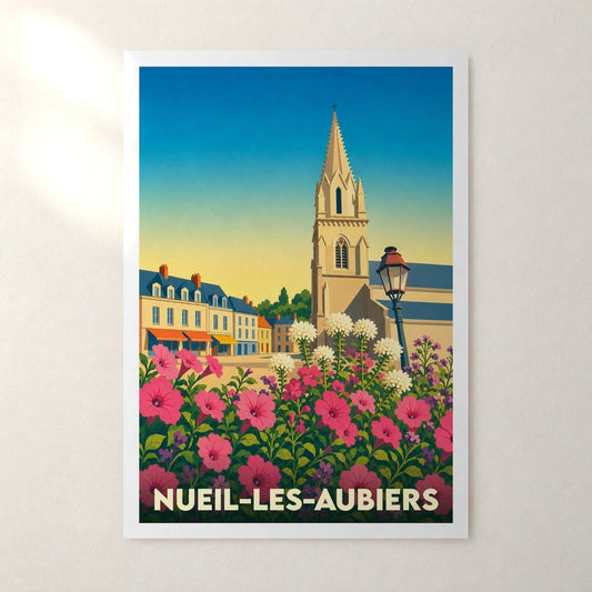 Affiche Nueil-les-Aubiers – sans cadre, accrochée au mur