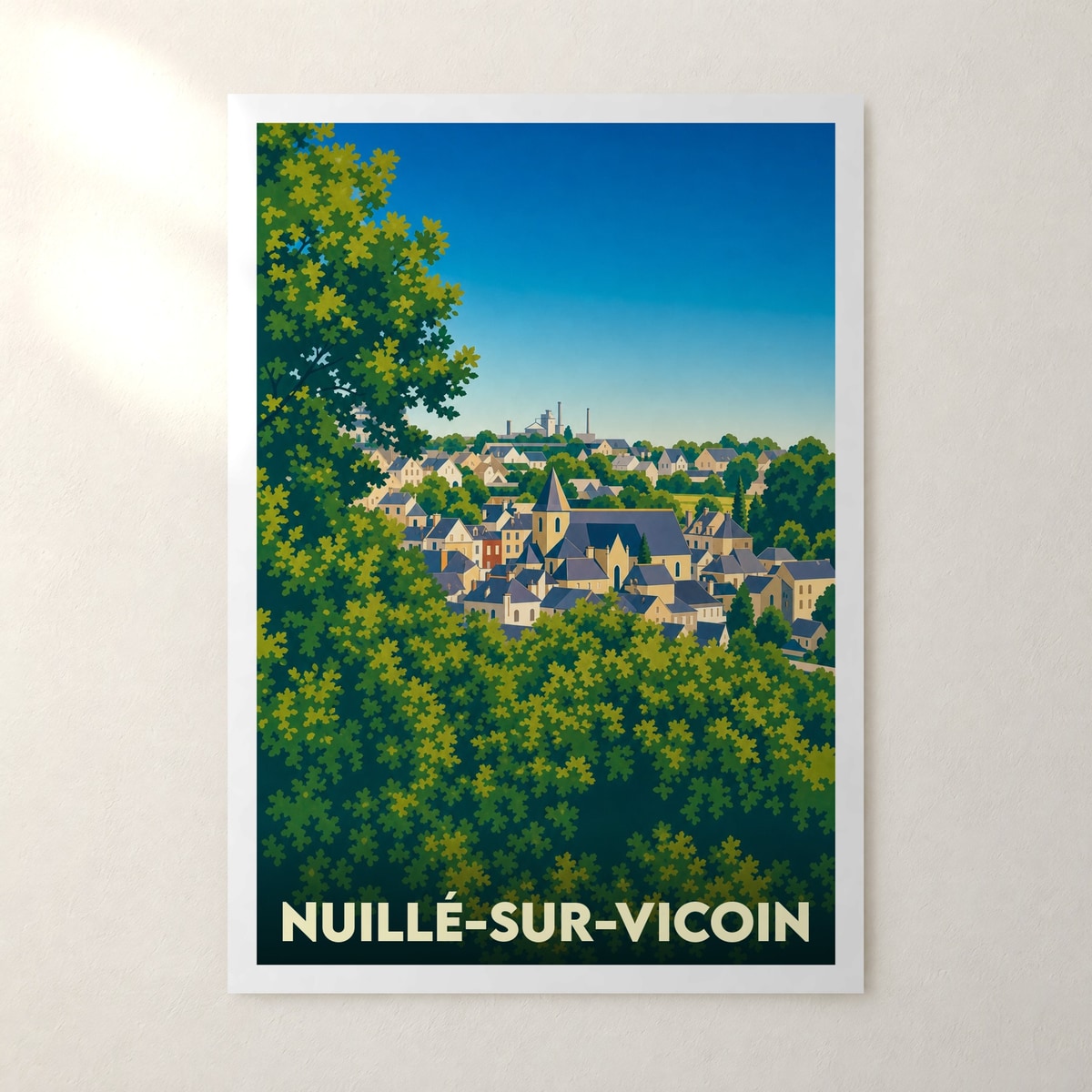 Affiche Nuillé-sur-Vicoin – sans cadre, accrochée au mur