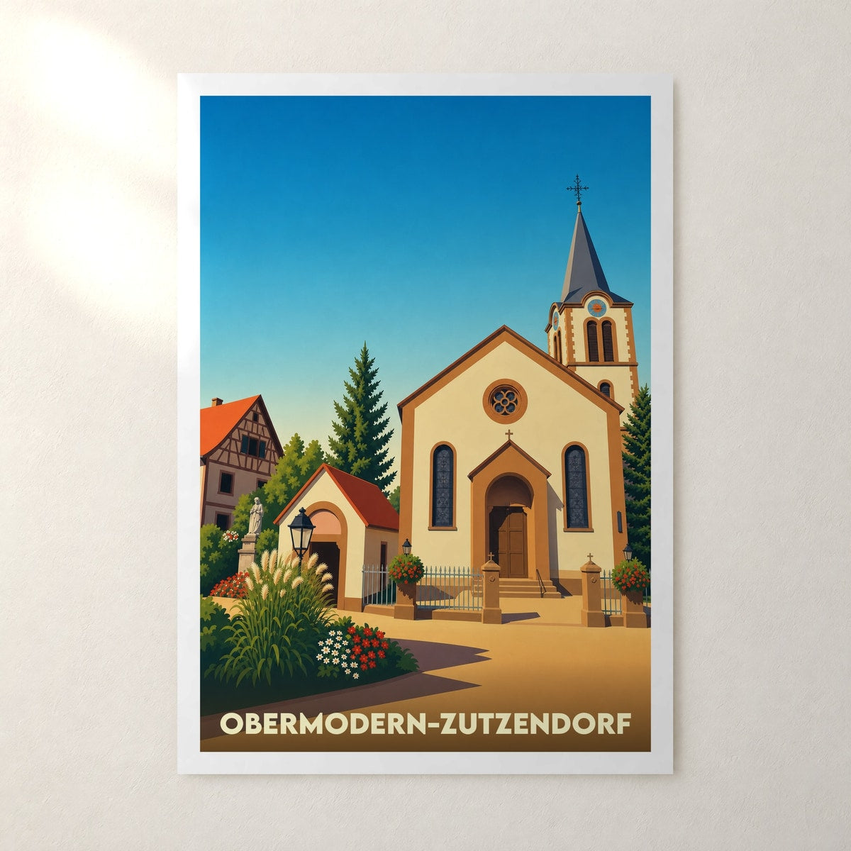 Affiche Obermodern-Zutzendorf – sans cadre, accrochée au mur