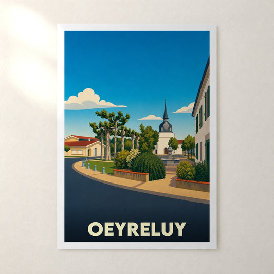Affiche Oeyreluy – sans cadre, accrochée au mur