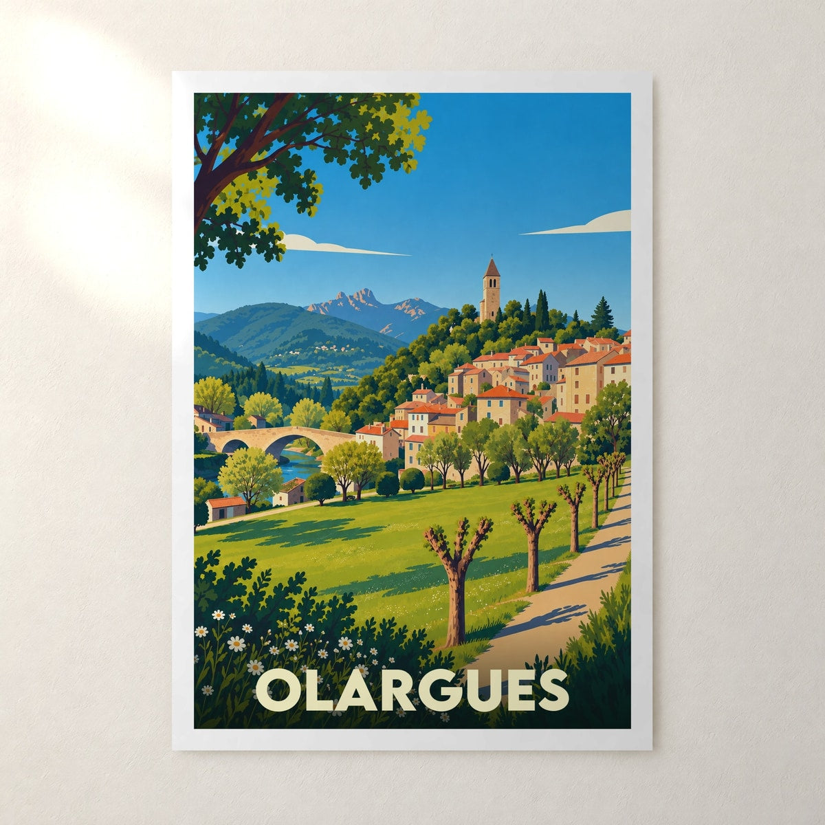Affiche Olargues – sans cadre, accrochée au mur