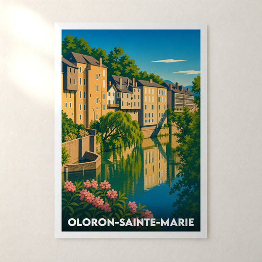 Affiche Oloron-Sainte-Marie – sans cadre, accrochée au mur