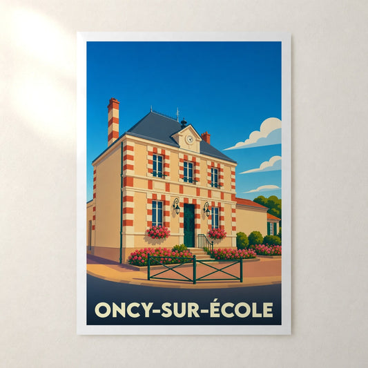 Affiche Oncy-sur-École – sans cadre, accrochée au mur