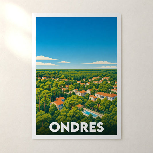 Affiche Ondres – sans cadre, accrochée au mur