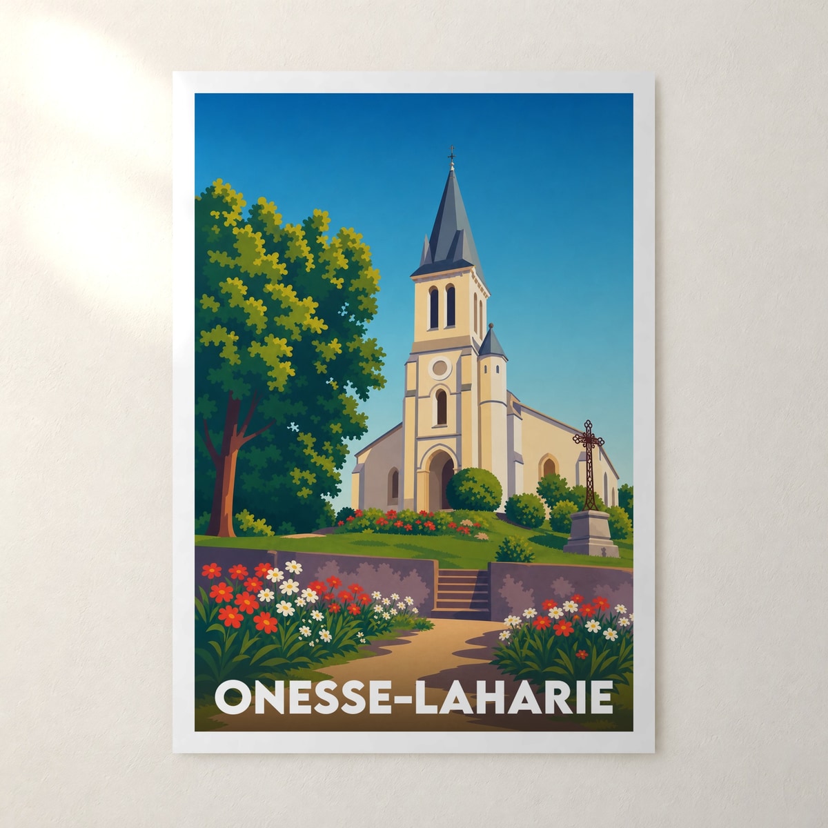 Affiche Onesse-Laharie – sans cadre, accrochée au mur