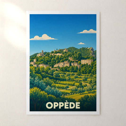Affiche Oppède – sans cadre, accrochée au mur
