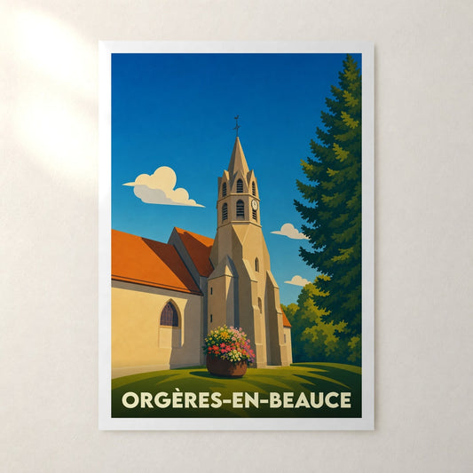 Affiche Orgères-en-Beauce – sans cadre, accrochée au mur