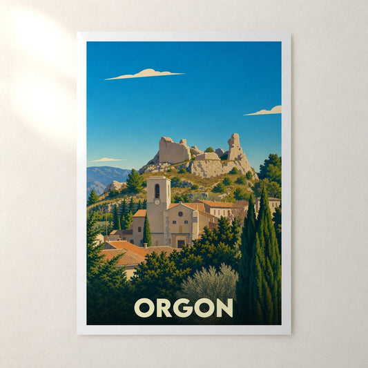 Affiche Orgon – sans cadre, accrochée au mur