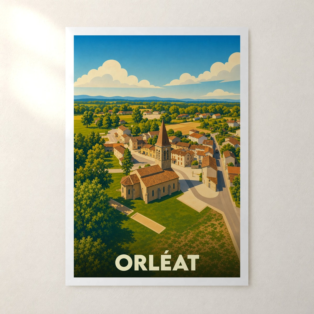 Affiche Orléat – sans cadre, accrochée au mur
