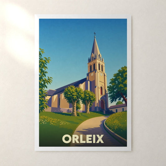Affiche Orleix – sans cadre, accrochée au mur