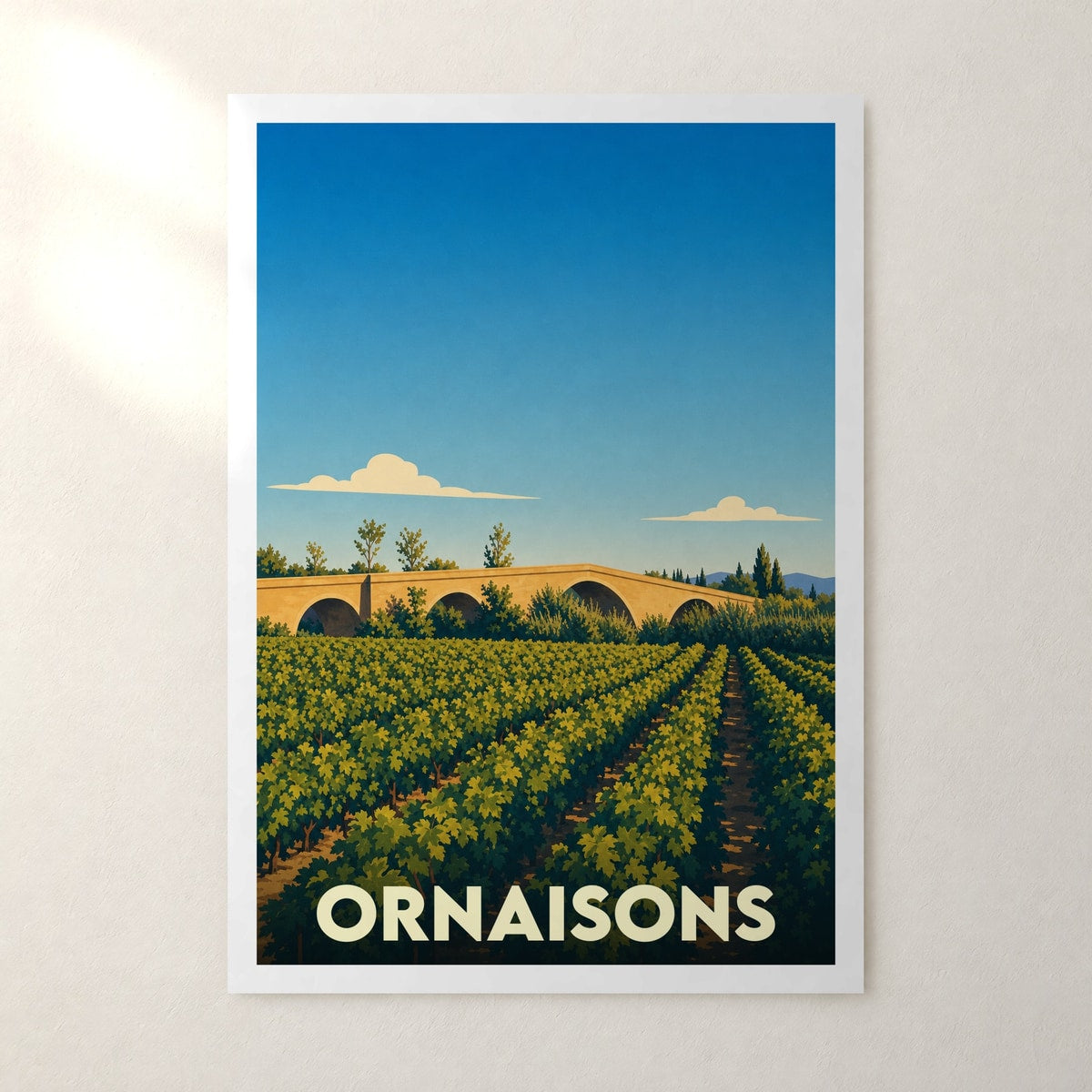 Affiche Ornaisons – sans cadre, accrochée au mur