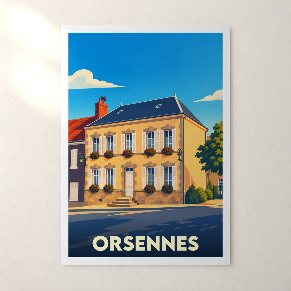 Affiche Orsennes – sans cadre, accrochée au mur