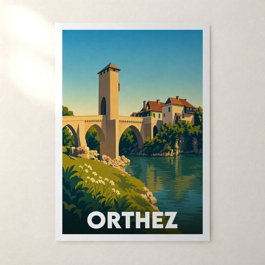Affiche Orthez – sans cadre, accrochée au mur