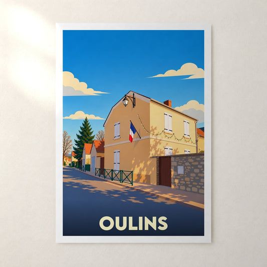 Affiche Oulins – sans cadre, accrochée au mur